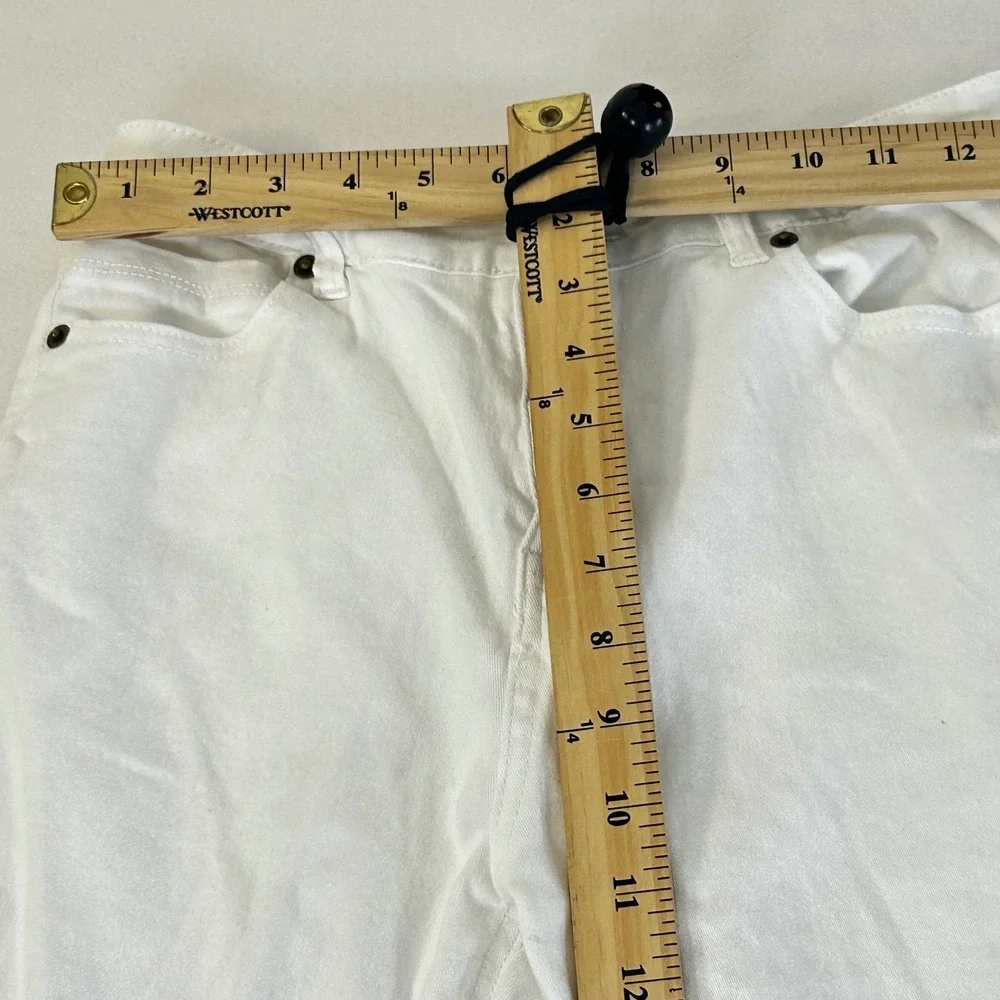 BEFORE YOU Cropped Flare Jeans White Fringed Hem Size S‎